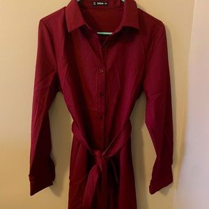 Red Button Down Dress
